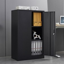 Metal Storage Cabinet with Locking Doors Adjustable Shelf Folding Filing Storage