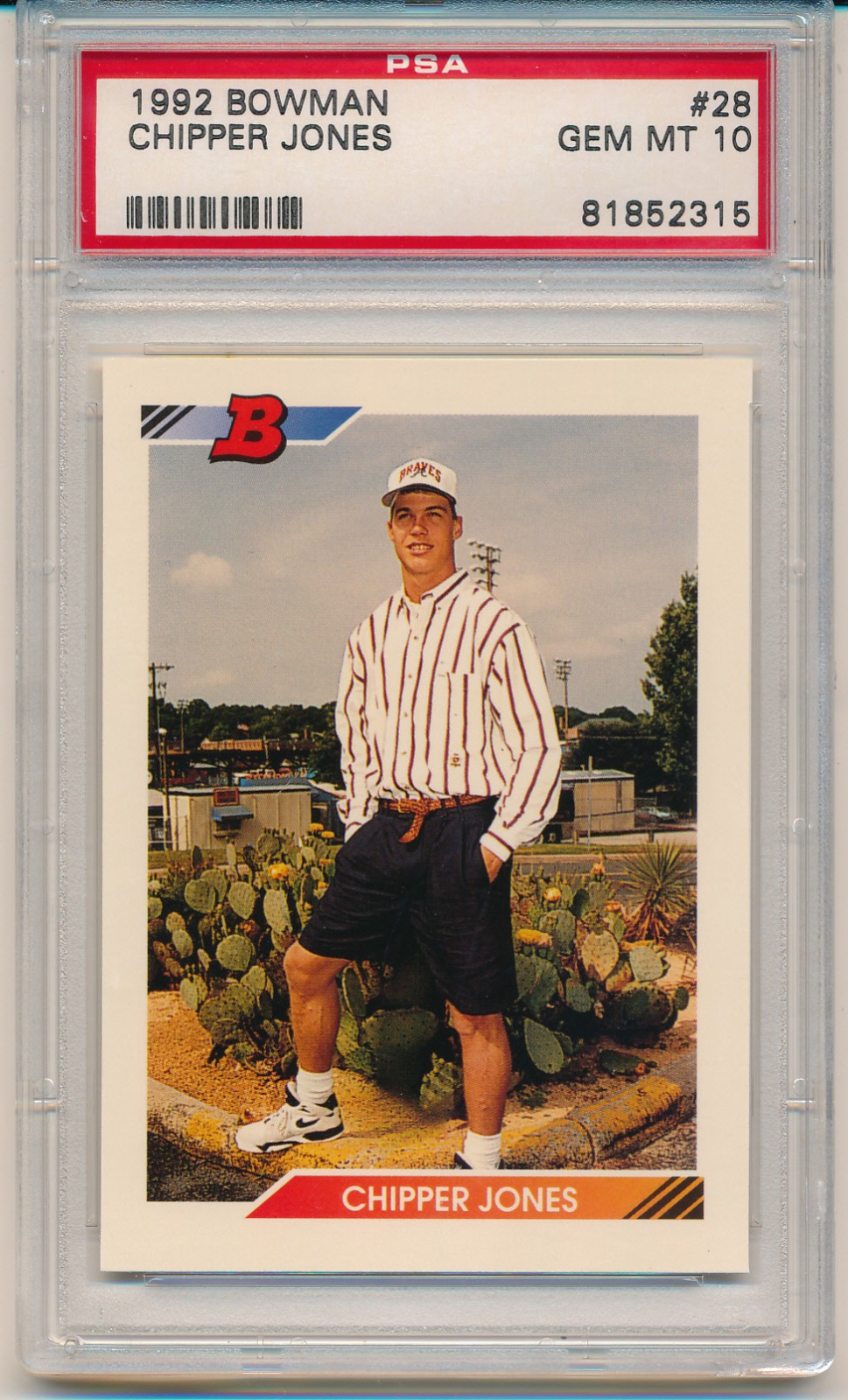 1992 Bowman Chipper Jones (HOF) (#28) PSA10 PSA (No Offers)