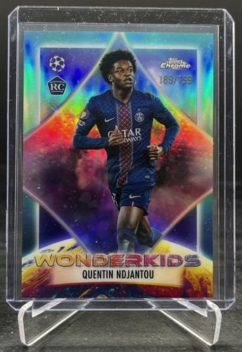 2025-26 Topps Chrome UEFA Soccer Quentin Ndjantou RC Wonderkids Aqua /199 #WK-20