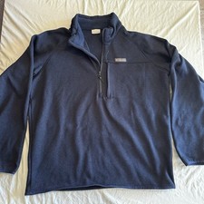 Columbia Men  s XL Navy Blue Fleece Pullover 1/4 Zip Sweater Jacket Warm Outdoor