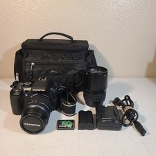 Olympus E-500 DSLR Camera Kit 14-45mm 40-150mm Lenses Bag Charger Battery Tested