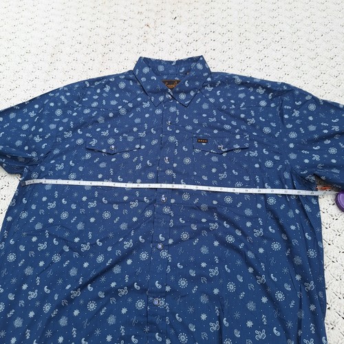 Neu mit Etikett Howler Bros H Bar B Pearl Snap Shirt blau Banditodruck Paisley blau - XL - Bild 6 von 7