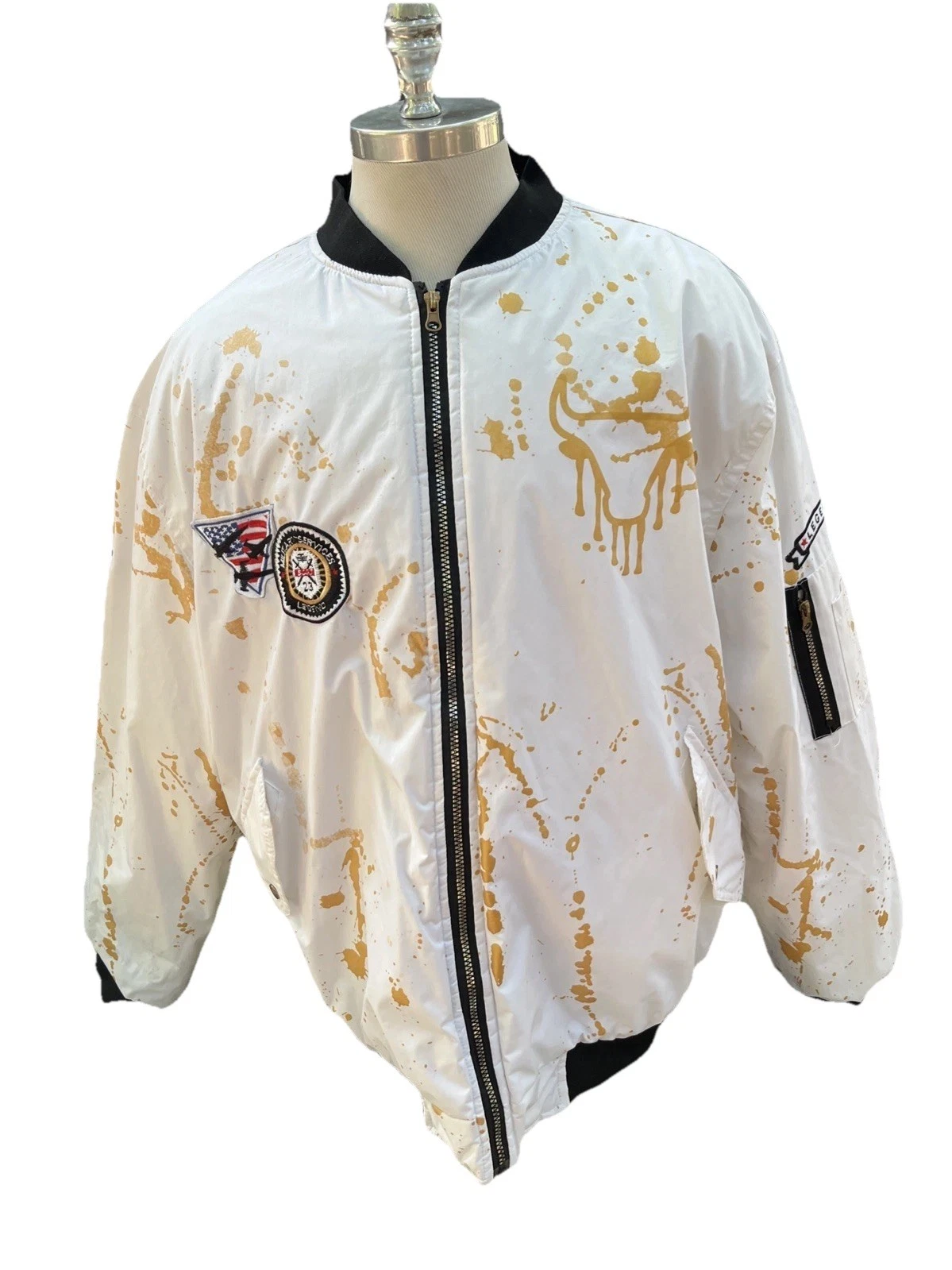 1738 New York White Satin Chicago Bulls Jacket Limited Edition 5X Union Made