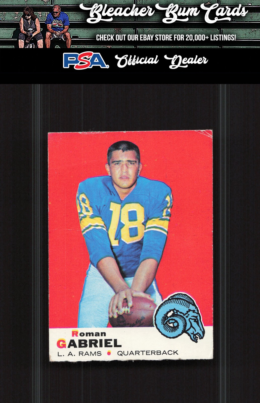 1969 Topps 125 Roman Gabriel Creased