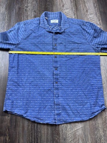 Camisa Twillory Untuckable Para Hombre XXL Ajuste A Medida Azul Algodón Seguro Desencuentrada - Imagen 3 de 9
