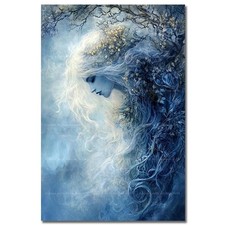 MYSTICAL CAILLEACH ART PRINT, Winter Goddess Witchy Celtic Poster, Gothic
