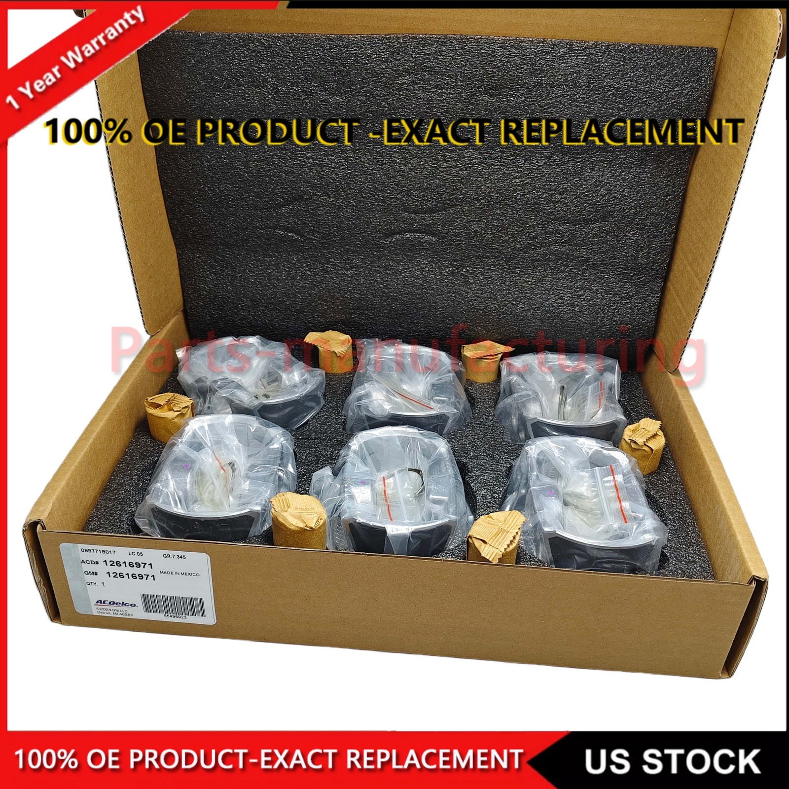 NEW OEM 12616971 Pistons & Ring Kit For Chevrolet Traverse Buick Enclave 3.6L US