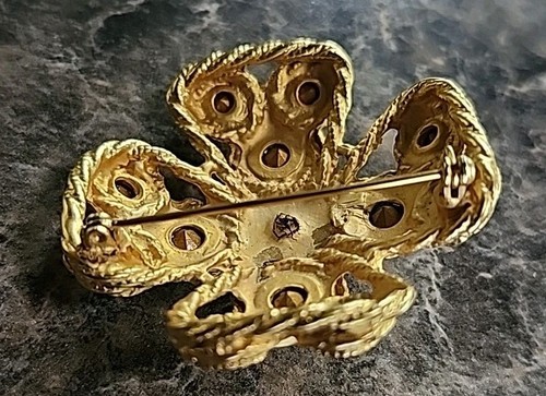Vintage Multicolor Rhinestones Maltese Cross Gold Tone Brooch Pin - Bild 3 von 8