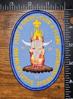 Ma Nu Lodge Spring Fellowship 1981 Boy Scout Order of the Arrow OA WWW Patch BSA