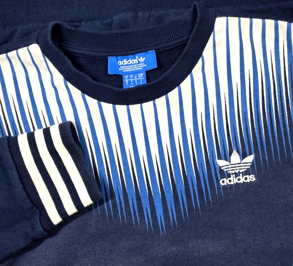 Adidas Originals Mens S MEZCLA CREW Blue Graphic Sweat Shirt