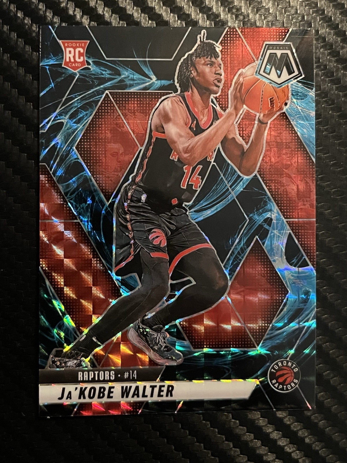 2024-25 Panini Mosaic Ja’Kobe Walter #234 Genesis SP Toronto Raptors Rookie Card
