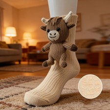 3D Cows Cute Animals Socks Knitted Animals Warm Cozy Unisex Funny Xmas Gifts USA