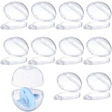 10 Pack Pacifier Case Pacifier Holder Case Clear Container Box for Baby Trave...
