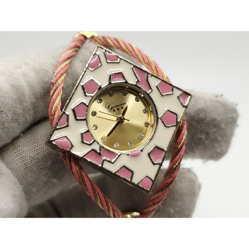 Geneva 3 Sterne Uhr Damen neue Batterie Gold Zifferblatt 38mm - Bild 6 von 17