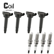 4pcs Ignition Coil and Spark Plug For Camry Toyota L4 2.5L 2010-2017 CU1403