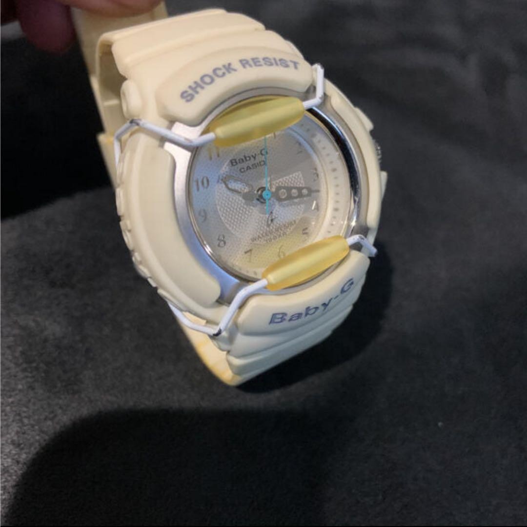 CASIO Baby-G BG-24 White Dial Black Watch Wrist 15-17cm From Japan