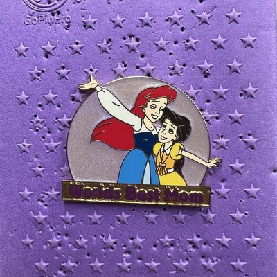 Disney Pin Little Mermaid Ariel & Melody Worlds Best Mom Pin (Mother s Day Gift)