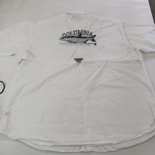 Camisa de manga corta Columbia Sportswear FM7231 para hombre blanca de algodón ventilada talla 2XL - Imagen 15 de 18