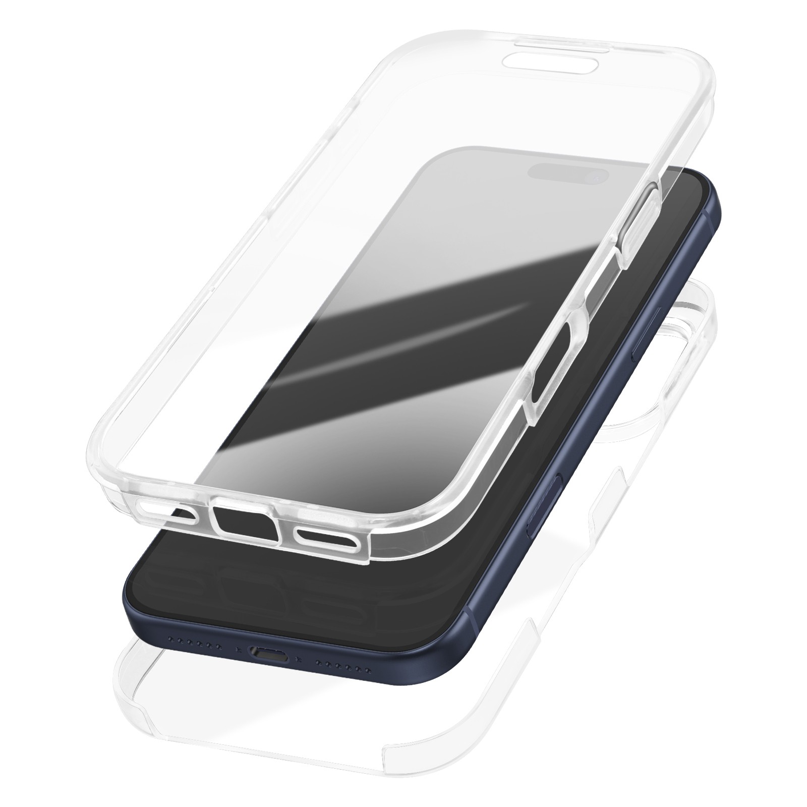 Coque iPhone 17 Pro Max intégrale transparente en silicone antichoc