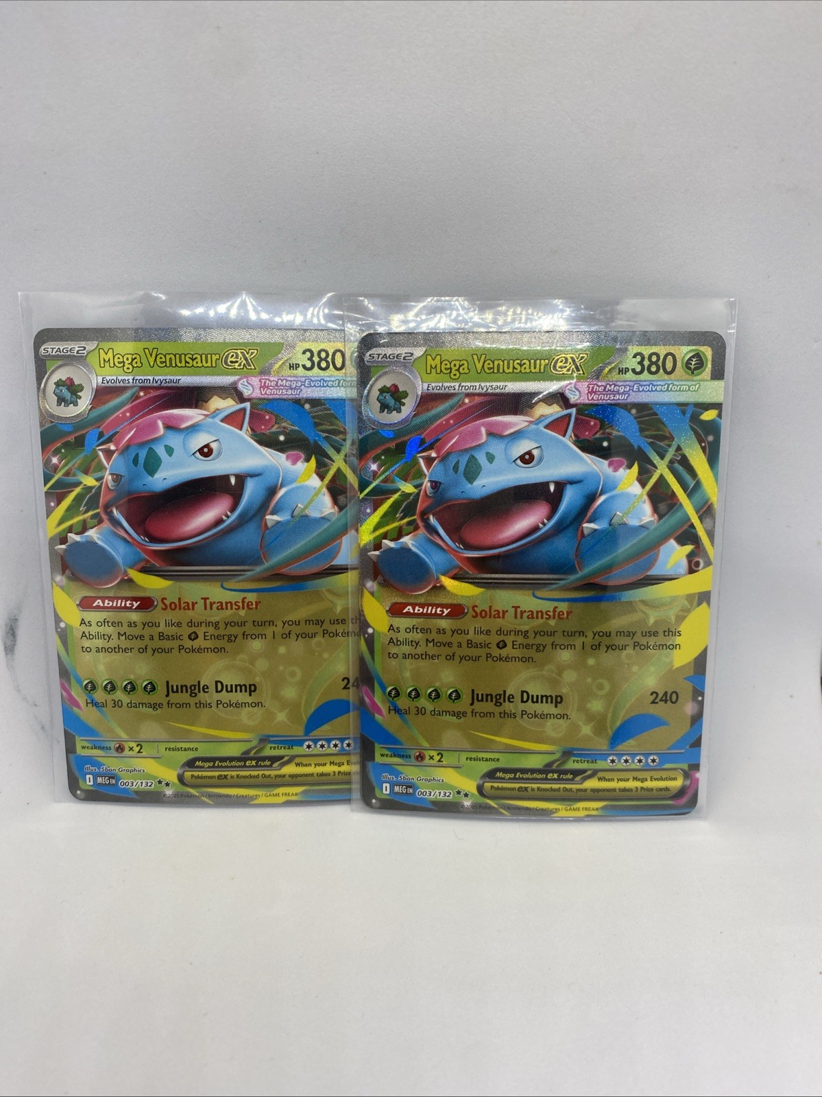 2 Total Mega Venusaur ex 003/132 Me01: Mega Evolution Holo