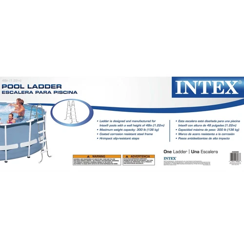 Intex Pool Ladder for 48 Inch Wall Pools & 15' Pool Debris Cover w/ Drain Holes - Picture 6 of 10