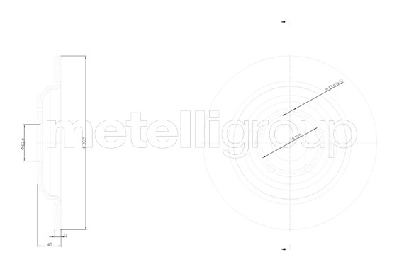 Metelli 2X Bremsscheibe Hinten Voll FüR Ford Kuga III Focus IV Turnier DFK HP-image
