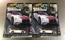 Hot Wheels 2024 Fast & Furious 2018 Bentley Continental GT3 dañado (lote de 2)