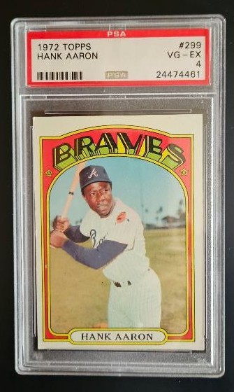 1972 Topps #299 Hank Aaron HOF - PSA 4