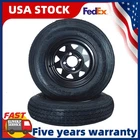Set of 2 Trailer Tires on 12" Rim 5.30-12 5.30x12 Trailer Tires 4 Lug on 4"