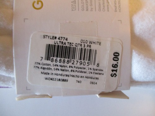 3 Pair Gold Toe Quarter Cushion Socks White Size Women 6-9 Reinforced Toe New - Picture 11 of 12