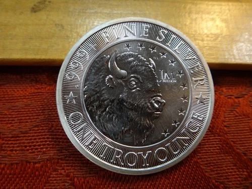 JM Bullion Bison One 1 Oz .999 Silver Bullion Round - No Reserve