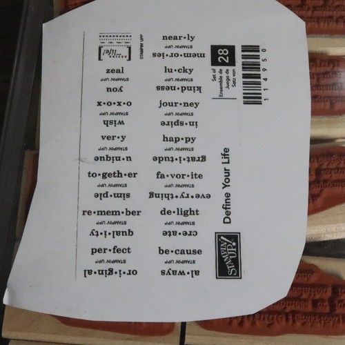 Stampin Up Define Your Life Wood Mount Rubber Stamp Double Sided Words - Picture 1 of 3