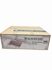 Glacier Bay Bratten 25" Drop-In Single Bowl Stainless Steel Kitchen Sink, Accs