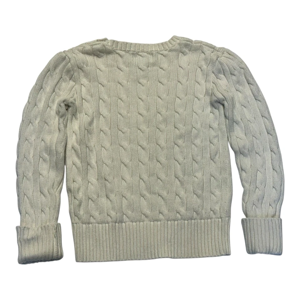 Polo Ralph Lauren Niño Bebé Talla 6x Suéter Tejido con Cable Marfil Pony Logo Foto 2 de 4