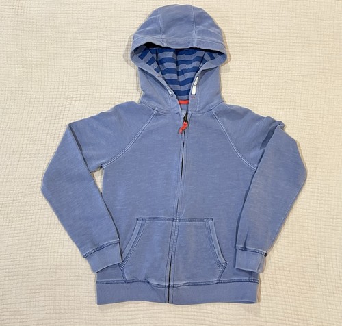 Mini Boden Light Blue Full Zip Hoodie Sweatshirt Pocket Size 9-10 years
