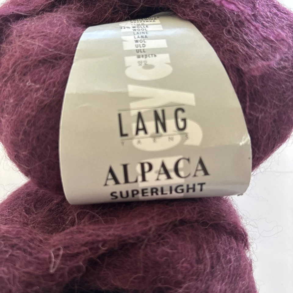 Lang Yarns Alpaca Superlight Lot of 4 Luxe Soft 199m Burgundy - Image 2 of 3
