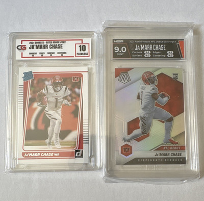 Panini 2021 Ja'Marr Chase Rookie Lot (2) Donruss #262 Mosaic Silver #247