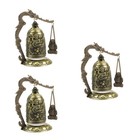 3pcs Monk Strike Bell Model Desktop Ornament Feng Shui Decor Office Home