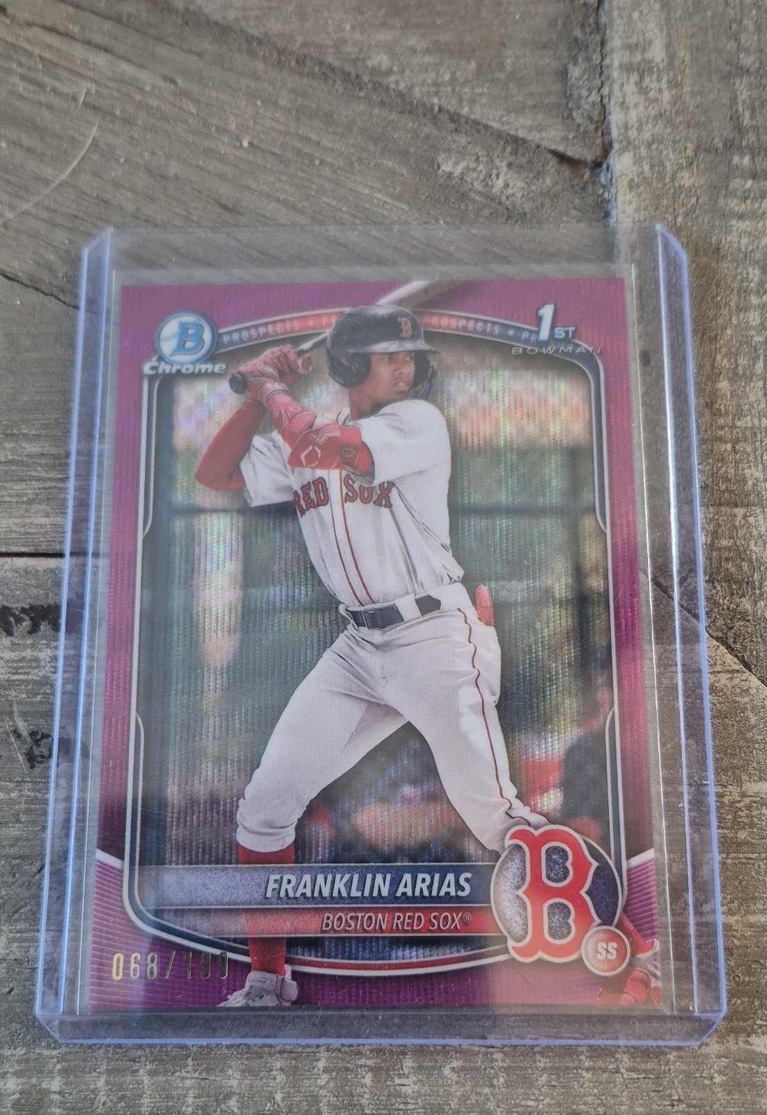 2025 Bowman - Chrome Prospects Franklin Arias #BCP-67 Fuchsia Wave /199 (RC)