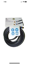 UTILITECH 15ft RG6 Coaxial Quad Shield Cable Black NEW
