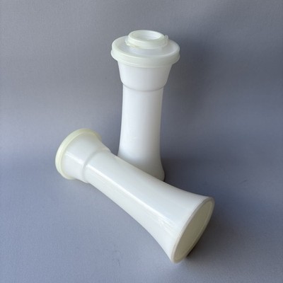 Tupperware Large Hourglass Salt & Pepper Shaker Set 6'' White 718 Grannycore Vtg