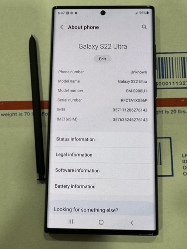 Samsung Galaxy S22 Ultra 5G SM-S908U1 Negro 512 GB (Desbloqueado de fábrica) Buen estado - Imagen 4 de 13