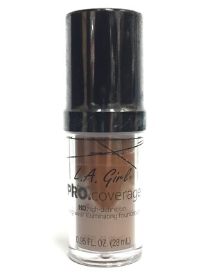 LA Girl PRO Coverage HD Illuminating Foundation - Coffee GLM654, 0.95 oz