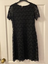 🌟BNWOT⭐️ZARA  SIZE S LINED BLACK LACE SHORT SLEEVED KNEE LENGTH DRESS🌟