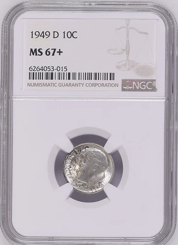 1949-D 10C Roosevelt Dime NGC  MS67+   6264053-015