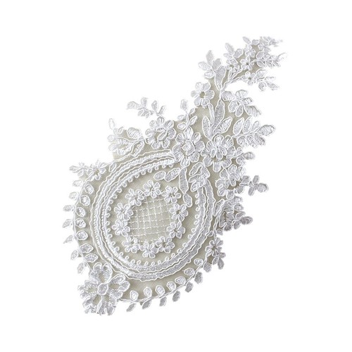 DIY Embroidered Floral Applique Lace Patch Retro Trim Sewing Craft Wedding Dress - Picture 16 of 24