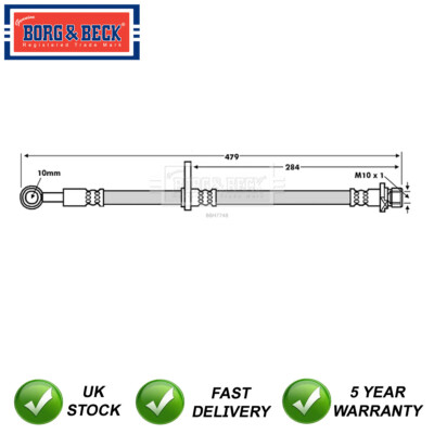 Brake Hose Front Left Borg & Beck Fits Honda Accord 2.0 2.2 TDi 2.4 01465SEAE00