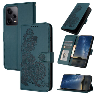 Embossed Leather Flip Holder Wallet Case Cover For Redmi Note 12 11 10 Pro 10C 9