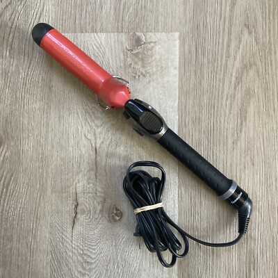 BaBylissPRO 1-1/4'' Tourmaline and Ceramic Red Curling Iron BTM5125SC Tested READ