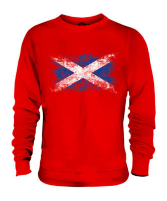 SCHOTTLAND DISTRESSED FLAGGE UNISEX PULLOVER OBERTEIL SCHOTTISCH SCOTCH SHIRT FUSSBALL GESCHENK